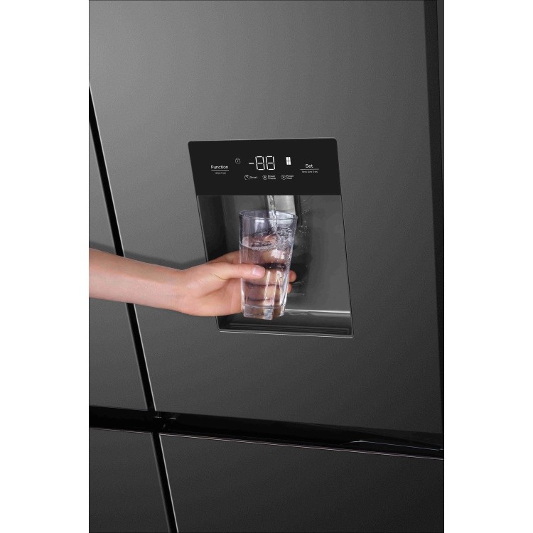 TCL 466 Litre Four Door American Fridge Freezer with Water Dispenser - Dark Silver - Image 4
