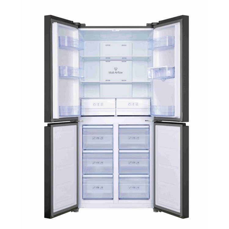 TCL 466 Litre Four Door American Fridge Freezer with Water Dispenser - Dark Silver - Image 7