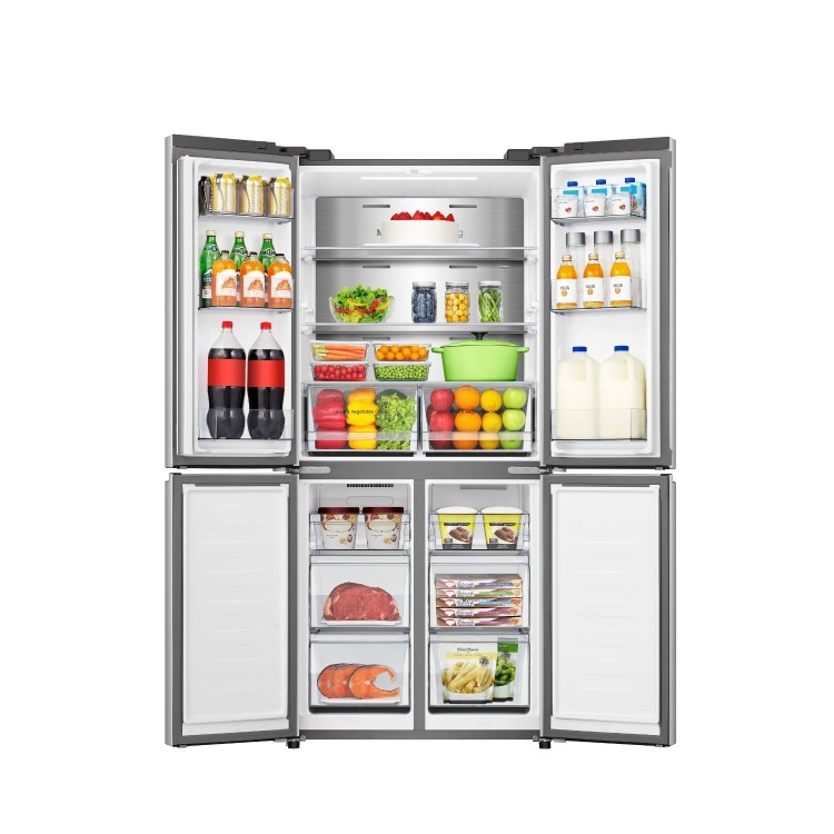 Hisense PureFlat 483L Four Door American Fridge Freezer - Stainless Steel - Image 2