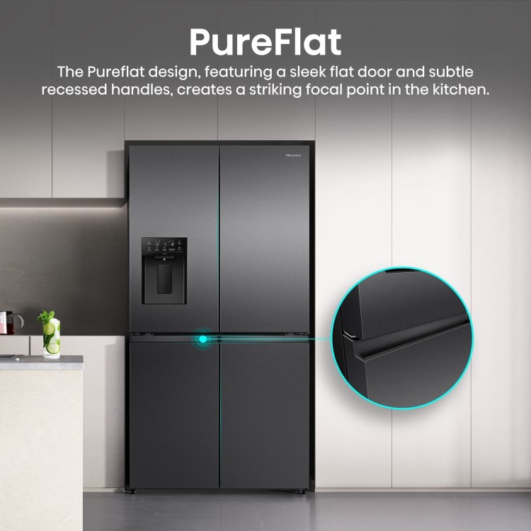 Hisense PureFlex 640 Litre Four Door American Fridge Freezer - Silver - Image 14