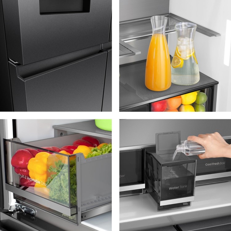 Hisense PureFlex 640 Litre Four Door American Fridge Freezer - Silver - Image 3