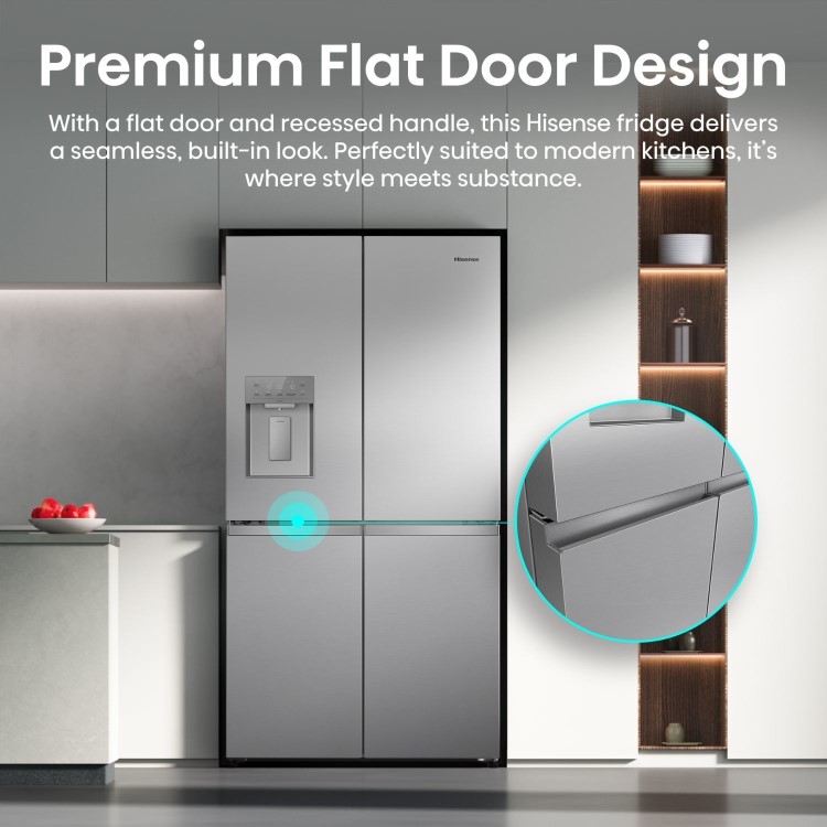 Hisense PureFlex 640 Litre Four Door American Fridge Freezer - Stainless Steel - Image 14