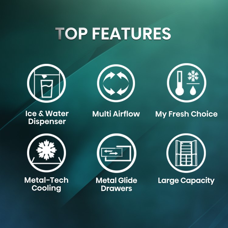Hisense 584 Litre 4 Door American Fridge Freezer Non Plumbed Water Dispenser - Grey - Image 4
