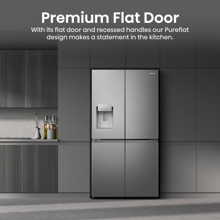 Hisense 584 Litre 4 Door American Fridge Freezer Non Plumbed Water Dispenser - Grey - Image 8