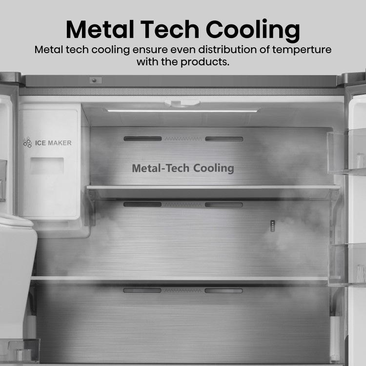 Hisense 584 Litre 4 Door American Fridge Freezer Non Plumbed Water Dispenser - Grey - Image 9