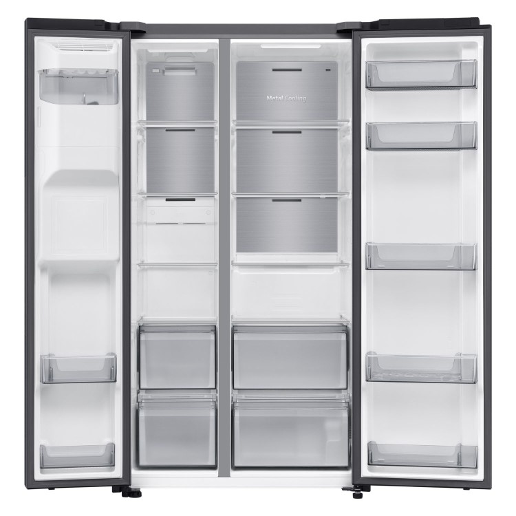 Samsung Series 6 640 Litre Side-By-Side American Fridge Freezer - Black - Image 2