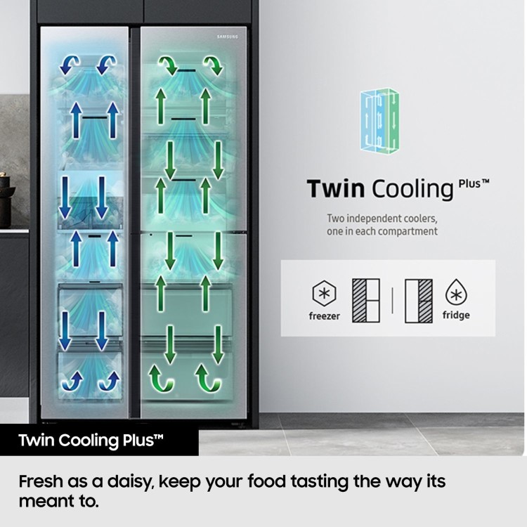 Samsung Series 7 634 Litre Side-By-Side American Fridge Freezer - Black - Image 10