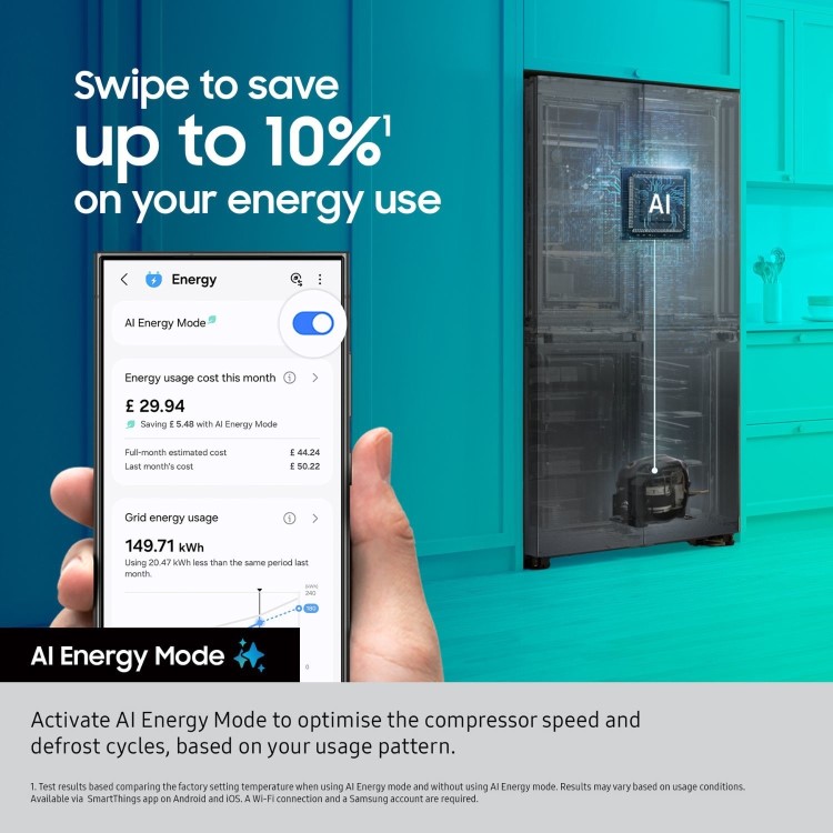 Samsung Series 7 634 Litre Side-By-Side American Fridge Freezer - Black - Image 9