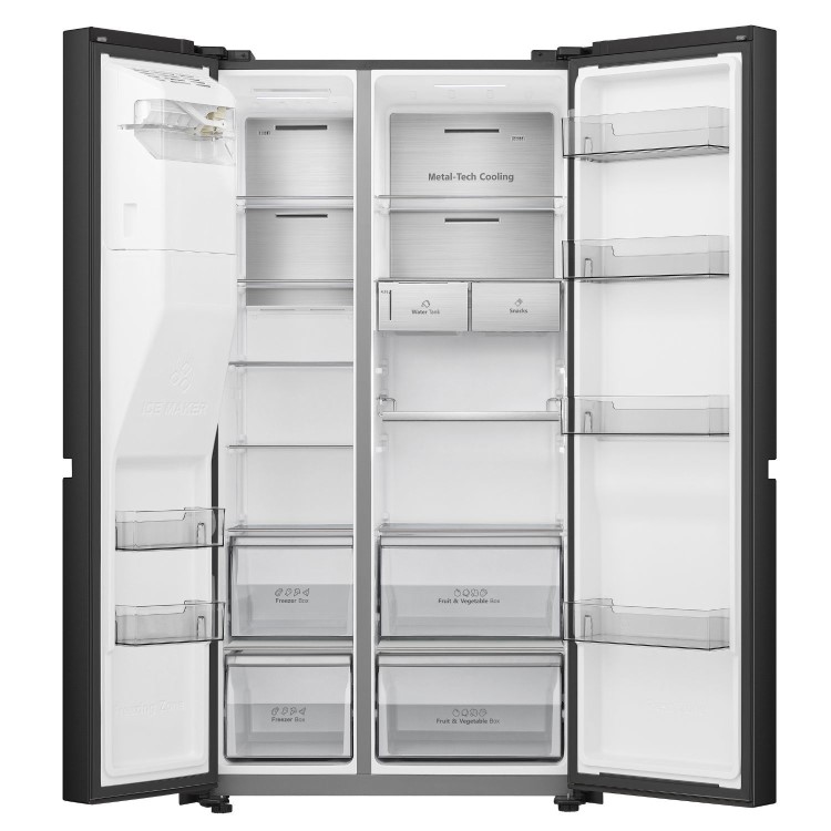 Hisense 632 Litre Side-By-Side American Fridge Freezer - Black - Image 5