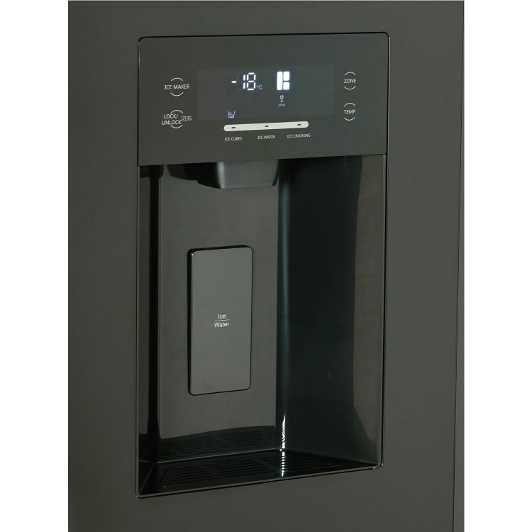 Tesla 529 Litres French Style American Fridge Freezer - Black - Image 6