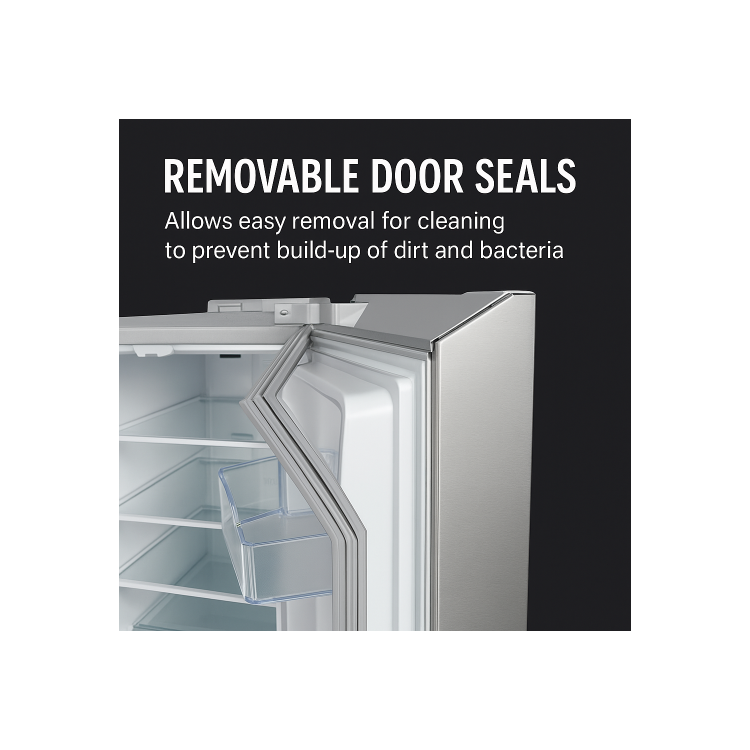 Tesla 529 Litres French Style American Fridge Freezer - Inox - Image 12
