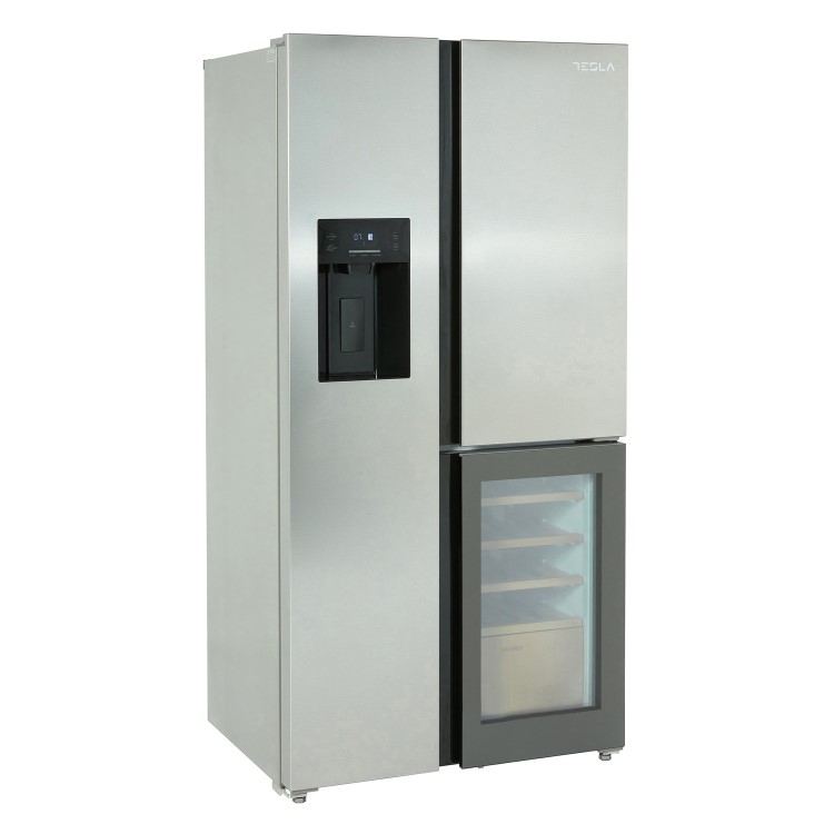 Tesla 529 Litres French Style American Fridge Freezer - Inox - Image 2