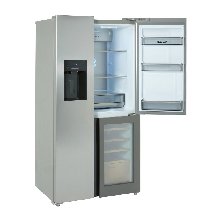 Tesla 529 Litres French Style American Fridge Freezer - Inox - Image 4