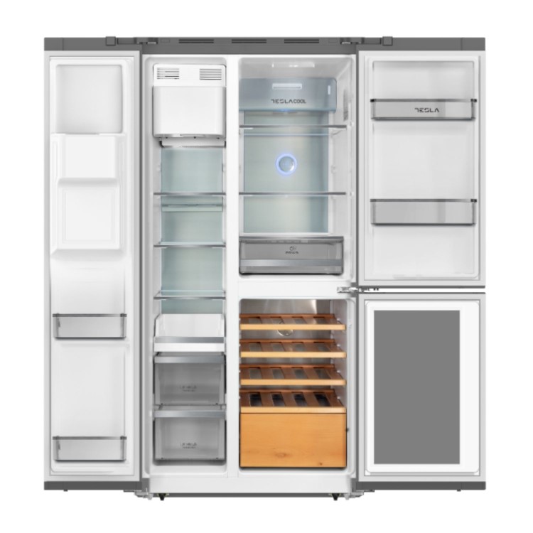 Tesla 529 Litres French Style American Fridge Freezer - Inox - Image 6