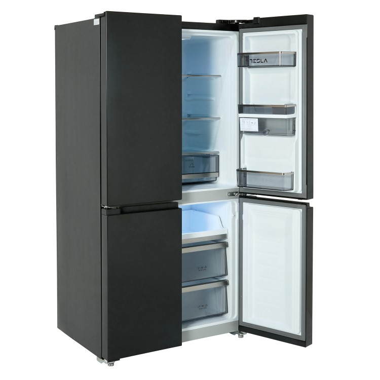 Tesla 563 Litres Four Door American Fridge Freezer - Black - Image 4