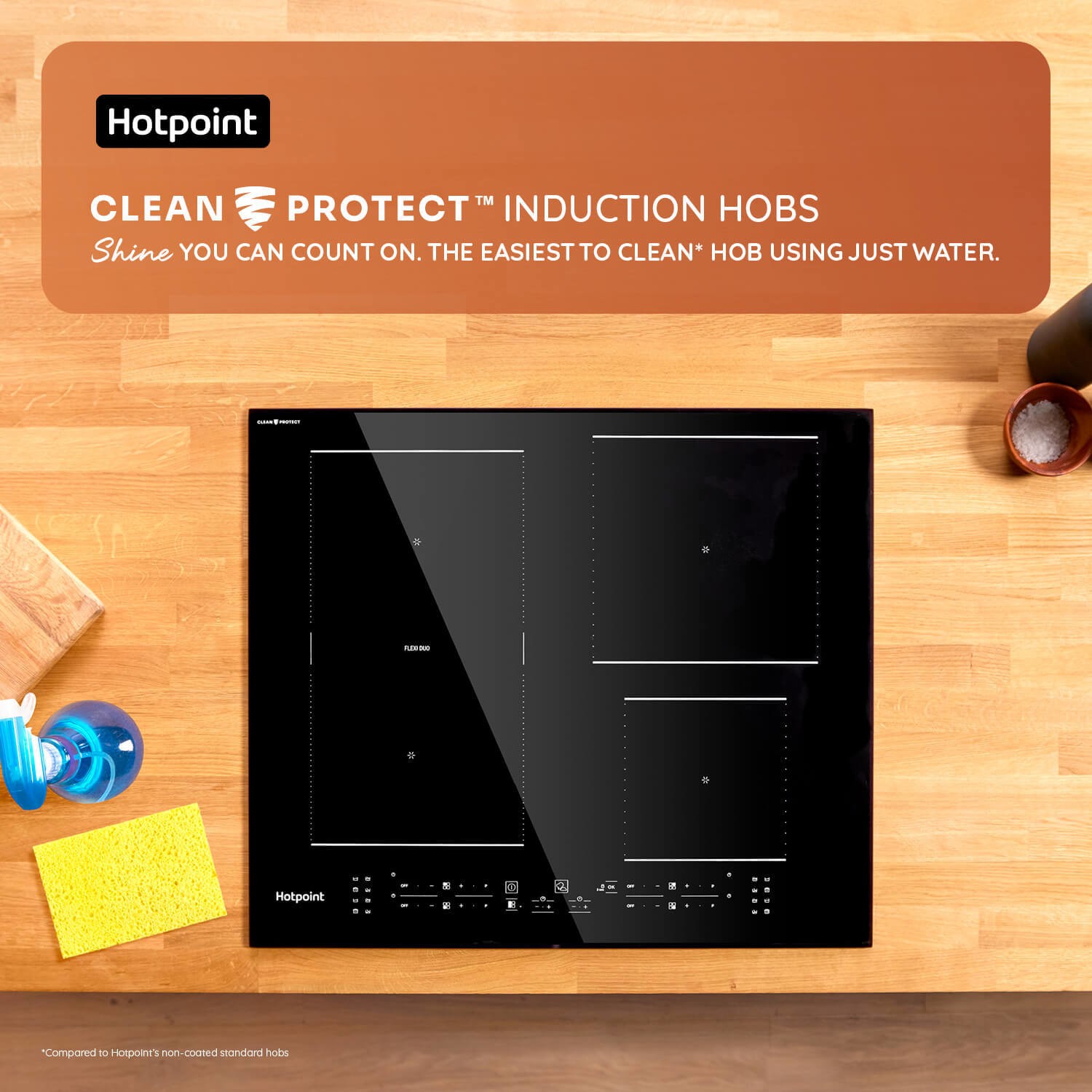 Hotpoint CleanProtect 59cm 4 Zone Induction Hob with Flexi Space - Image 6