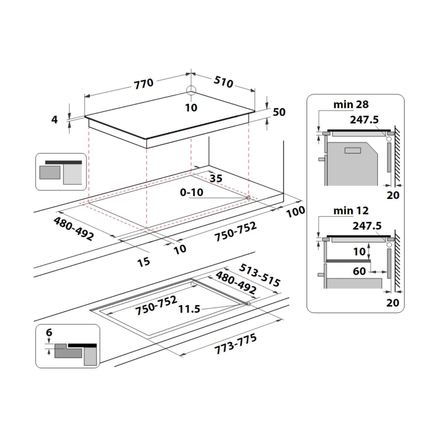 Hotpoint CleanProtect 77cm 4 Zone Induction Hob with Flexi Duo - Image 9