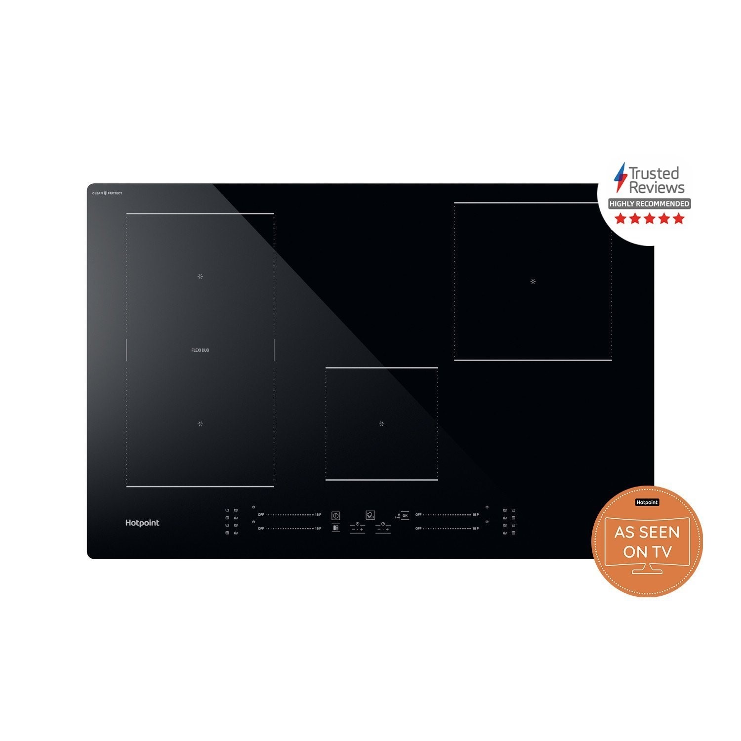 Hotpoint CleanProtect 77cm 4 Zone Induction Hob with Flexi Duo - Image 2