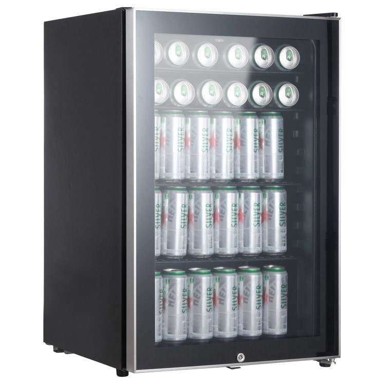 electriQ 115 Litre Drinks Fridge - Black with Stainless Steel Trim - Image 2