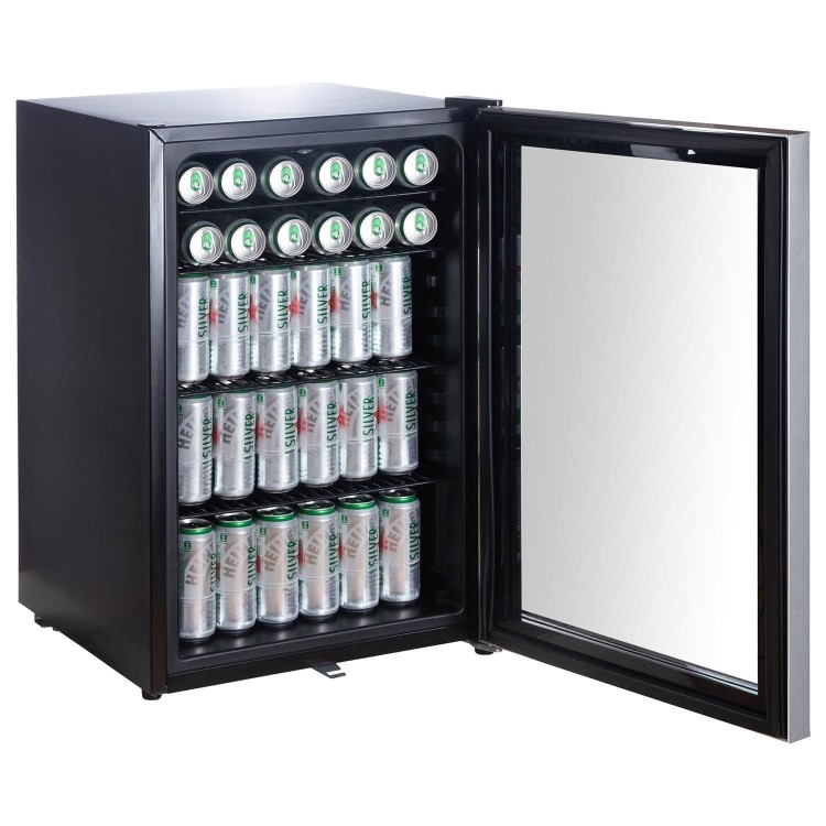 electriQ 115 Litre Drinks Fridge - Black with Stainless Steel Trim - Image 4