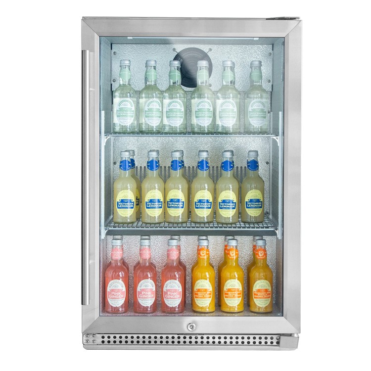 electriQ 118 Litre Single Door Commercial Outdoor Use Drinks Cooler - Stainless Steel - Image 3