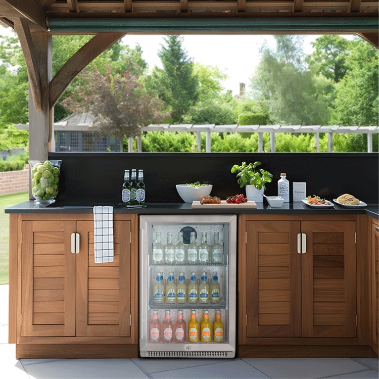 electriQ 118 Litre Single Door Commercial Outdoor Use Drinks Cooler - Stainless Steel - Image 8