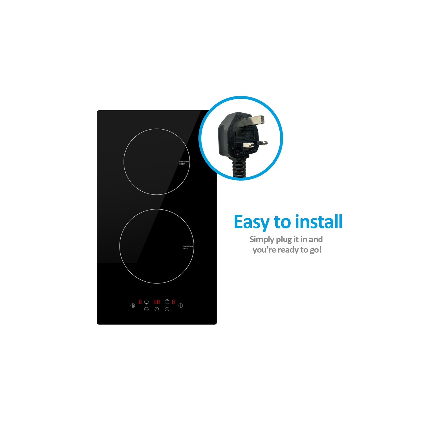 electriQ 60cm 4 Zone 13amp Plug In Induction Hob - Image 6