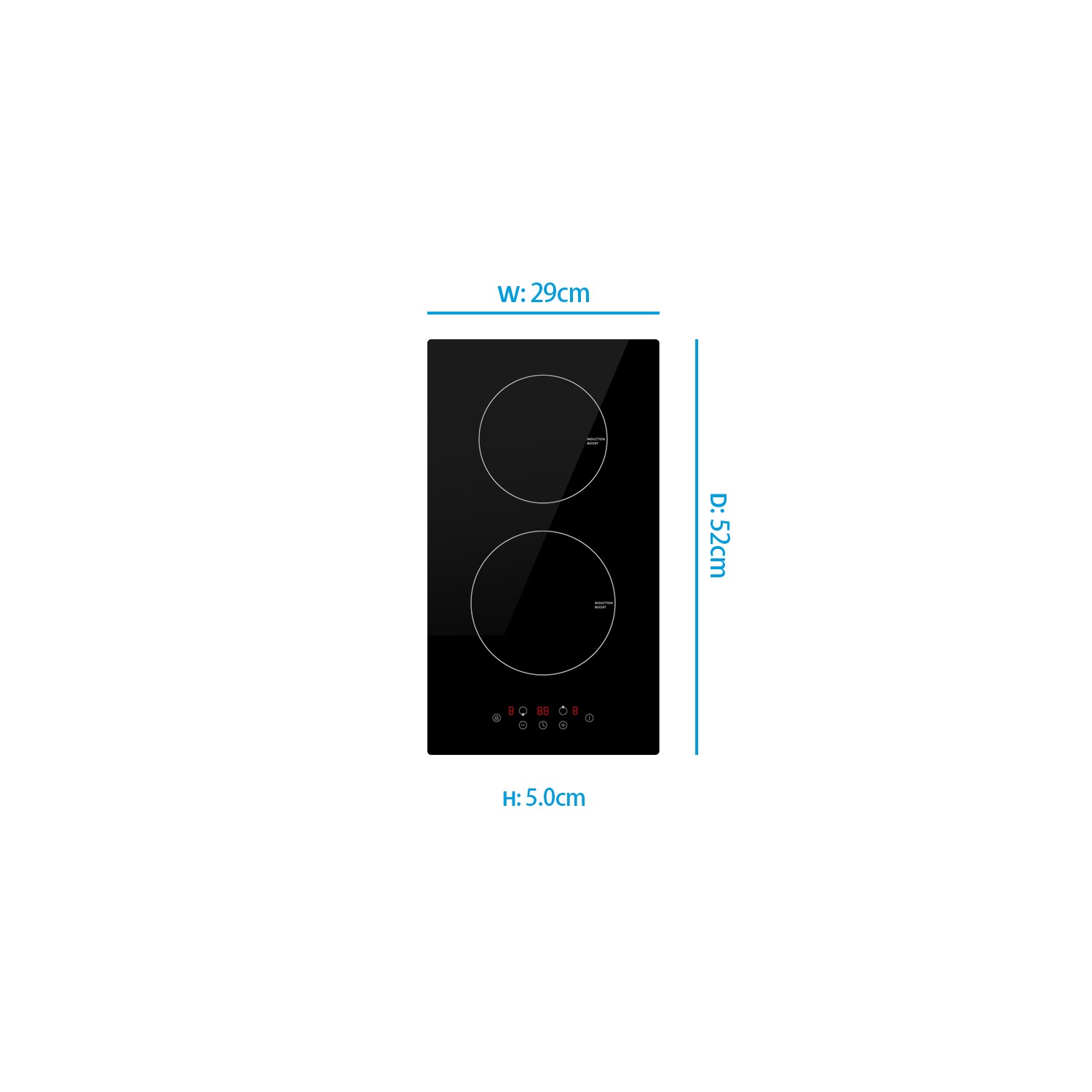electriQ 30cm 2 Zone Domino Induction Hob - Plug In and Go - Image 5