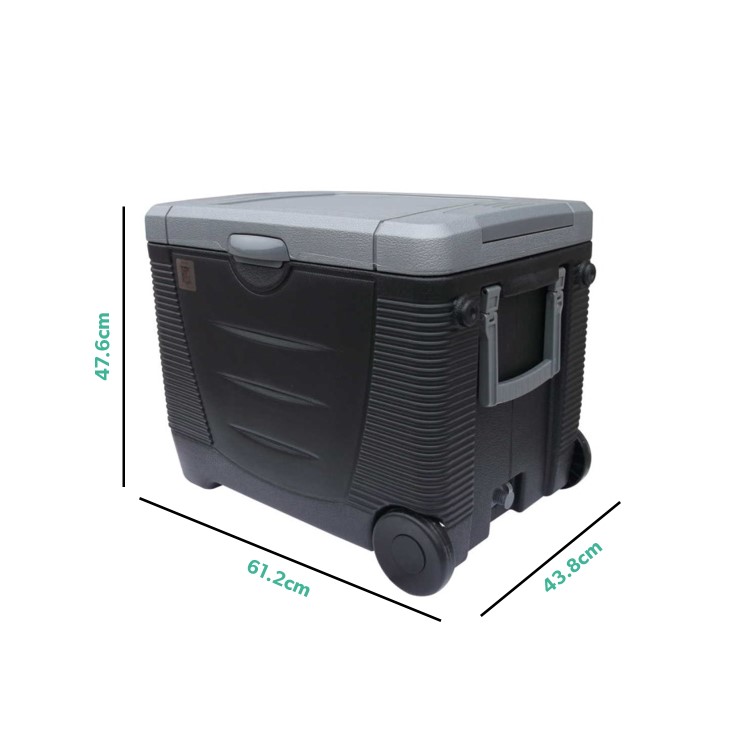 electriQ 45 Litre Portable Electric Coolbox with Wheels - Black - Image 2
