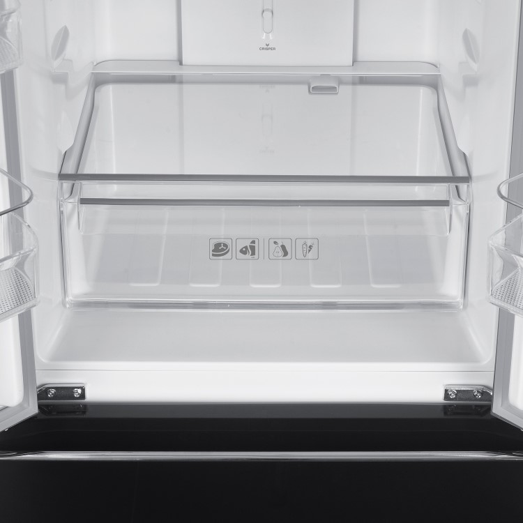 electriQ 320 Litre French Style American Fridge Freezer - Black Glass - Image 10