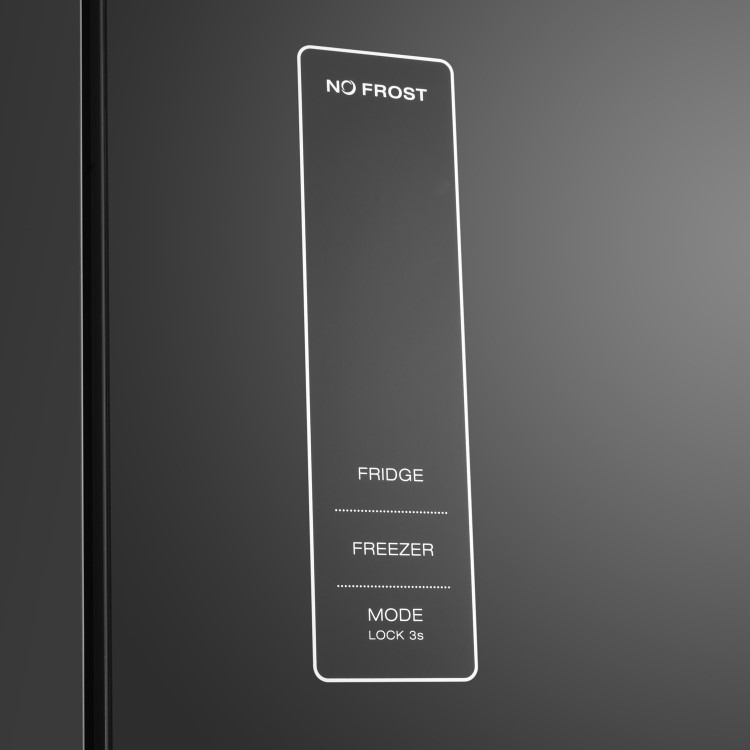 electriQ 320 Litre French Style American Fridge Freezer - Black Glass - Image 5