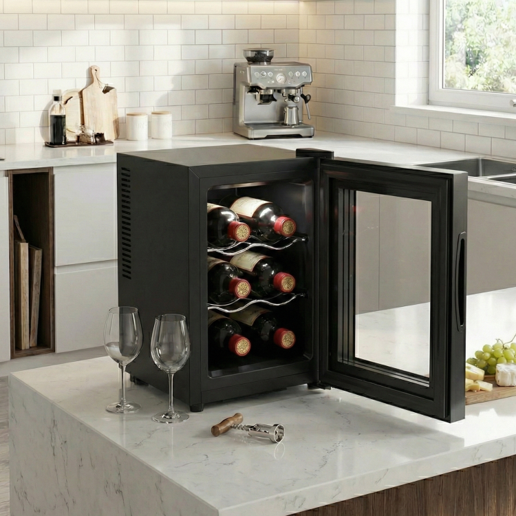 electriQ 6 Bottle Thermoelectric Wine Cooler - Compact Countertop Mini Wine Fridge - Image 5