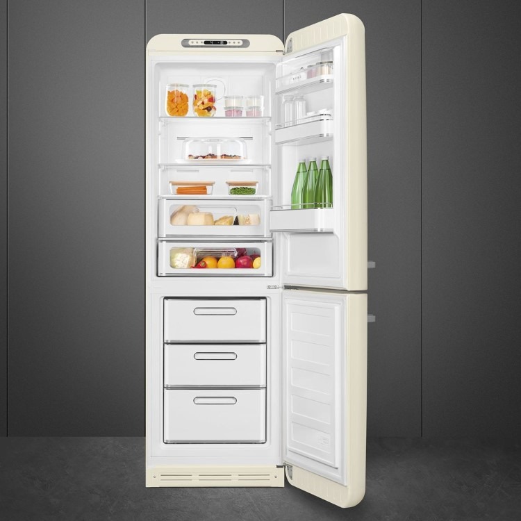 Smeg 331 Litre Fifties Style Right Hand Hinge 70/30 Fridge Freezer - Cream - Image 2