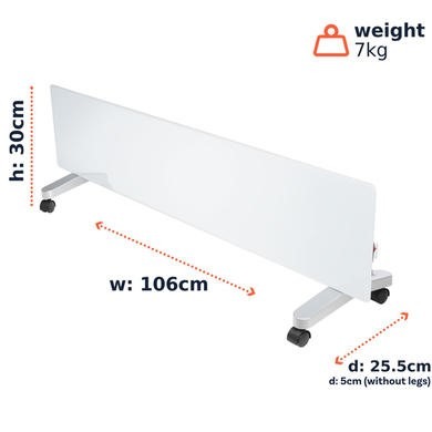 electriQ 750W Smart Slim Gloss White Glass Panel Heater Wall Mounted or Skirting Fitted Bathroom Safe Energy Efficient - Image 7