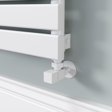 Riace Linea White Flat Designer Radiator 770x1200mm Single Panel 3519 BTU - Horizontal Bars - Image 6