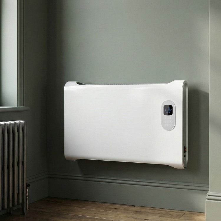 electriQ 1500W Smart Wall Mountable Panel Heater with Thermostat and Weekly Timer - Bathroom Safe