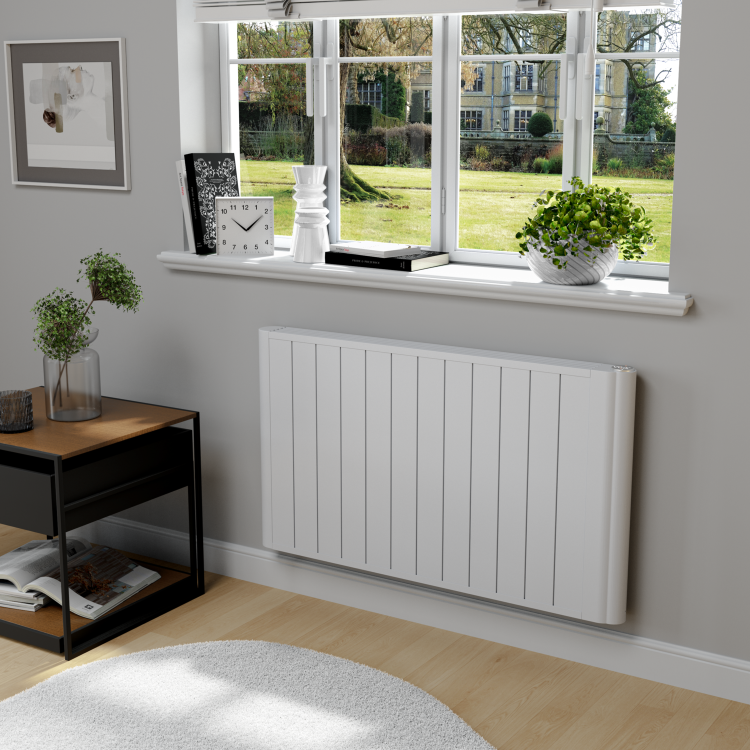 electriQ 2000W Smart WiFi Aluminium Electric Designer Radiator Gloss White Wall Mounted - Energy Efficient Panel Heater - Image 2