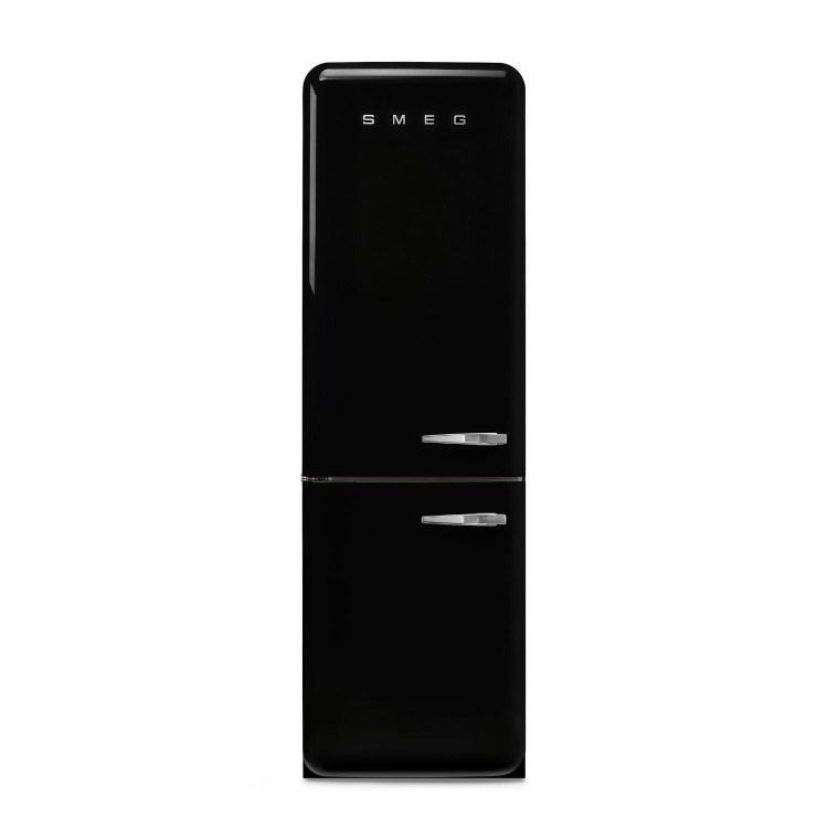 Smeg 331 Litre Fifties Style Left Hand Hinge 70/30 Fridge Freezer - Black
