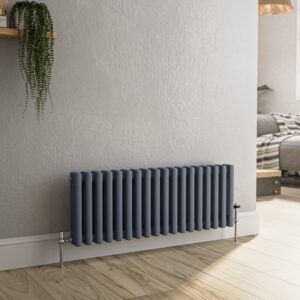 Reggio Anthracite Horizontal Triple Column Traditional Radiator 300x830mm 1857 BTU - Cast Iron Style