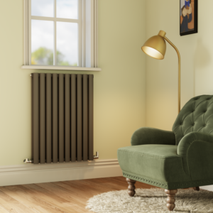 Sorrento Anthracite Horizontal Oval Designer Radiator 800x590mm Double Panel 3045 BTU