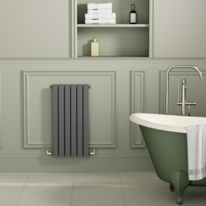 Riace Anthracite Horizontal Flat Designer Radiator 800x408mm Double Panel 1978 BTU