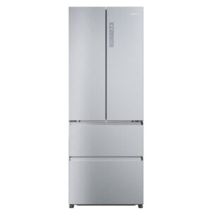 Haier FD 70 Series 5 446 Litre French Style American Fridge Freezer - Platinum Inox