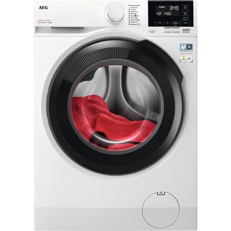 Refurbished AEG 7000 Series ProSteam LFR71844B 8KG 1400 Spin Washing Machine White