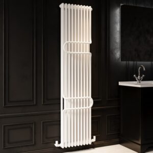 Vertical White Column Radiator with Towel Bars 1800 x 460mm - Nevis