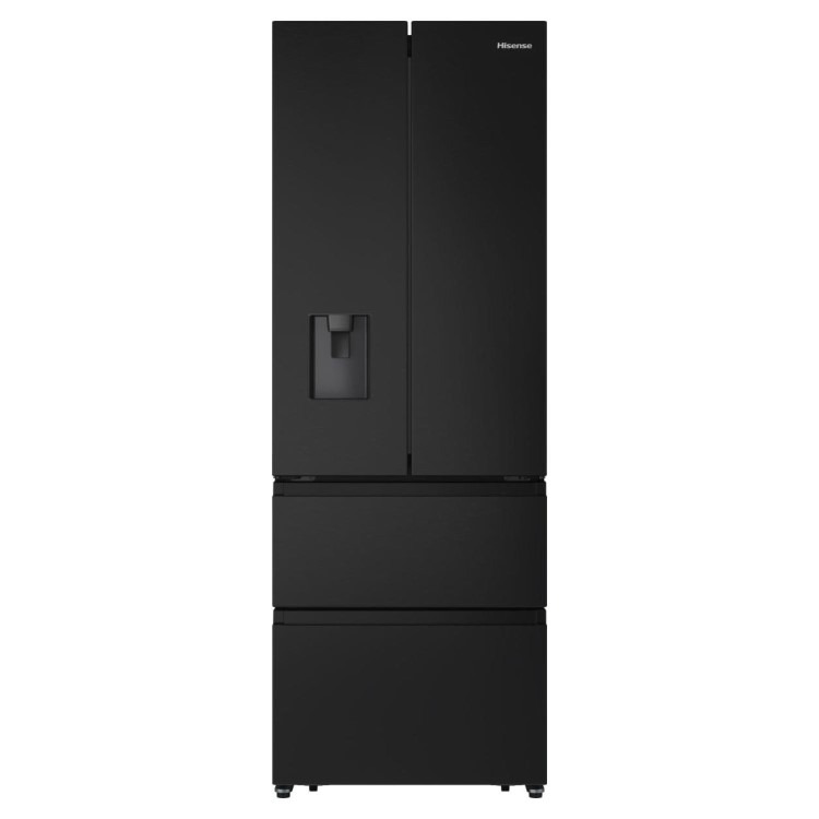 Hisense PureFlat Slim 485 Litre French Style American Fridge Freezer - Black