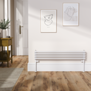 Ventura Linea White Oval Unique Designer Radiator 175x1000mm Single Panel 945 BTU - Horizontal Bars