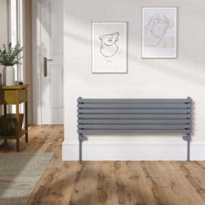 Ravello Linea Dark Grey Anthracite Square Designer Radiator 315x1000mm Single Panel 1502 BTU - Horizontal Bars
