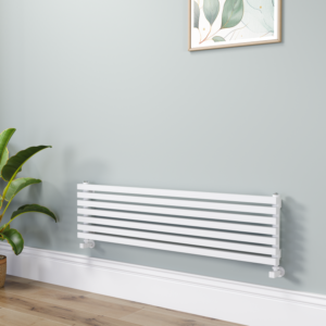Ravello Linea White Square Designer Radiator 315x1200mm Single Panel 1771 BTU - Horizontal Bars