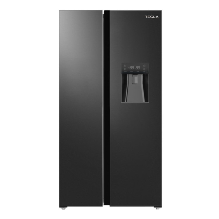 Tesla 582 Litre Side-By-Side American Fridge Freezer - Black