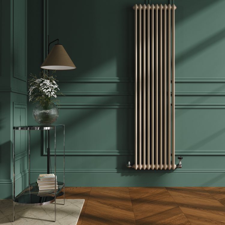 Reggio Cleopatra Vertical Double Column Traditional Radiator 1800x470mm 4399 BTU - Cast Iron Style